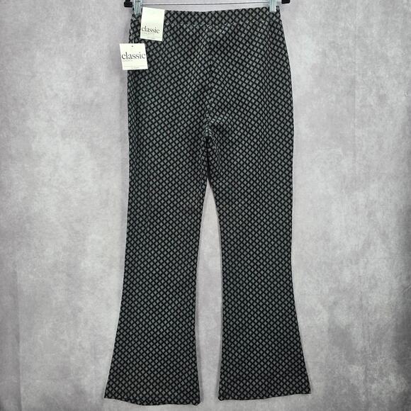 Classic Concepts Black Pull On Stretch Straight Wide Flare Pants L Large - Picture 2 of 7